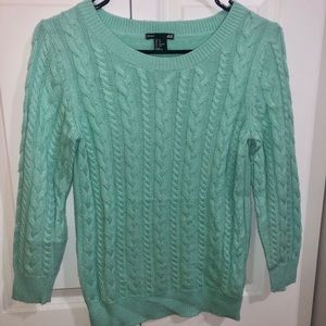 Mint green H&M cable knit sweater